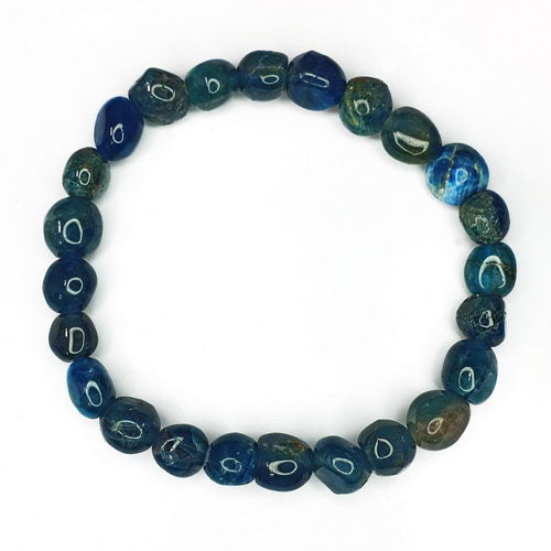 Blue Apatite Nugget 6-8mm Bracelet 297